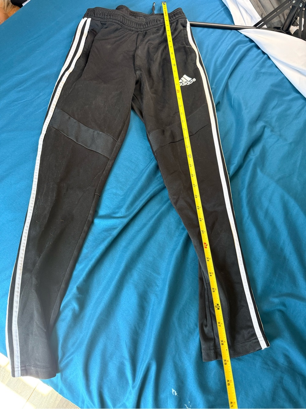 adidas Black Jogger Pants with White Side Stripes